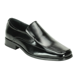 Sleek Black Leather Slip-On Shoes