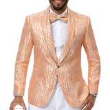 Elite Appeal Peach Blazer with Matching Bow Tie