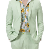 Mint Fresh Linen 2-Piece Suit with Knee-Lined Pants