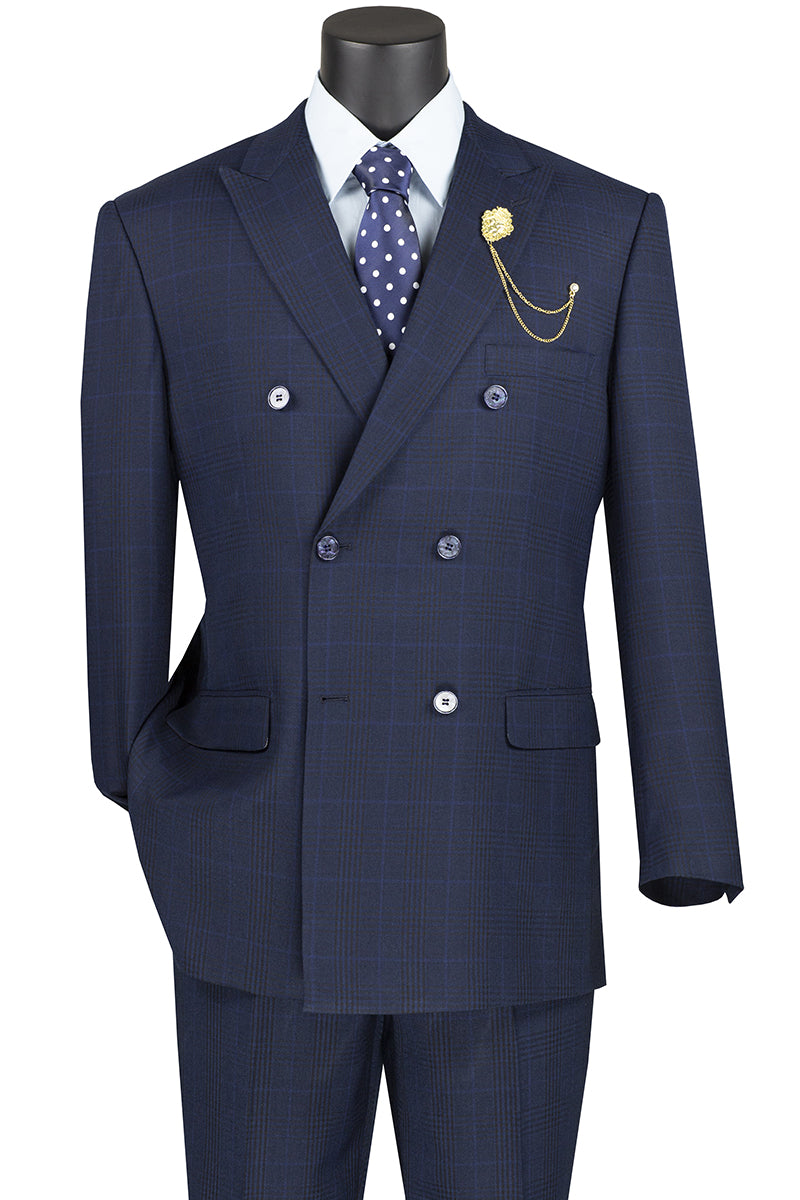 Executive Glen Plaid Double-Breasted Suit