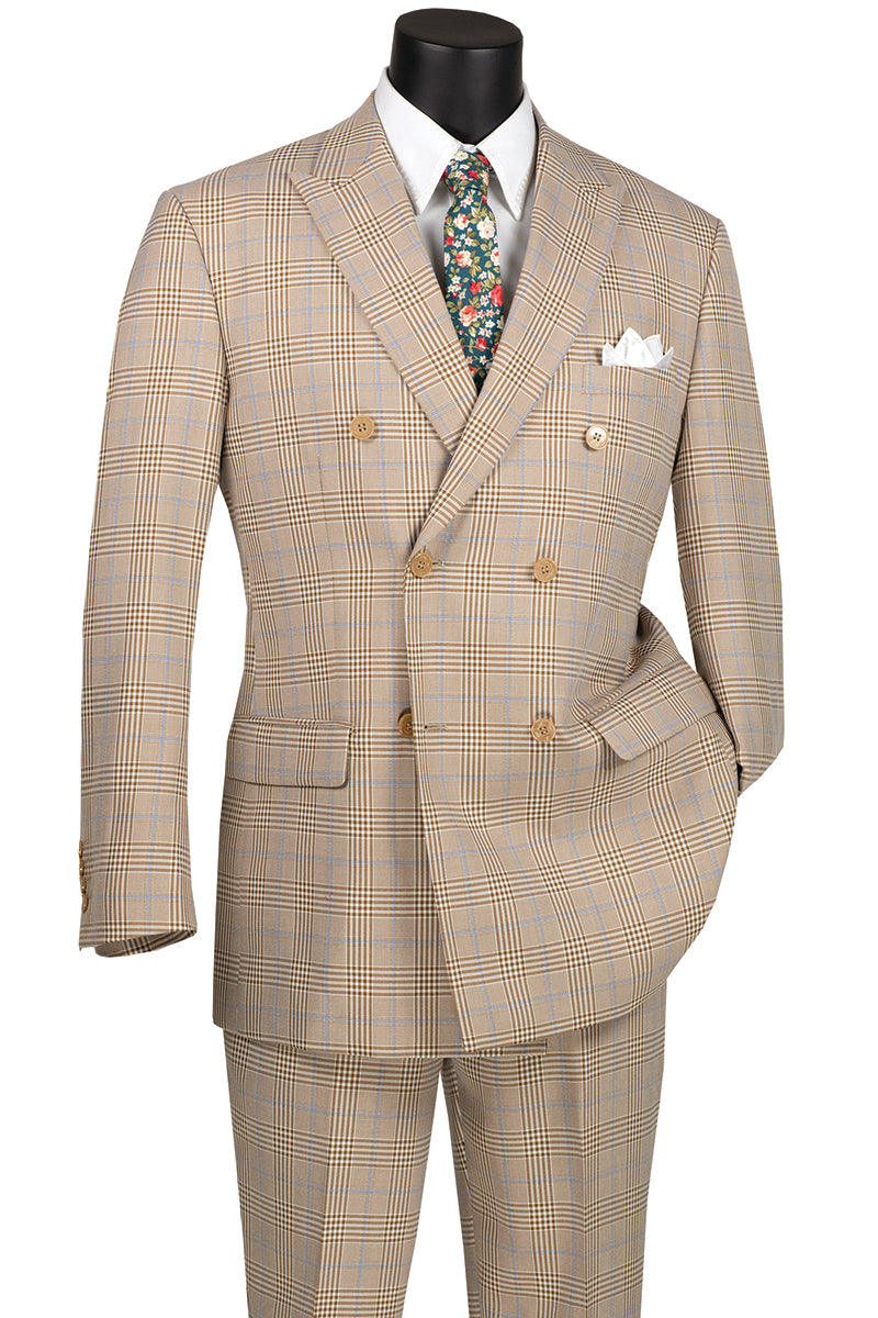 Executive Glen Plaid Double-Breasted Suit