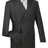 Executive Double Breasted Suit Pleated Pants & Gangster Stripes