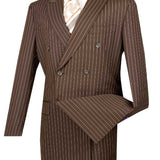 Executive Double Breasted Suit Pleated Pants & Gangster Stripes