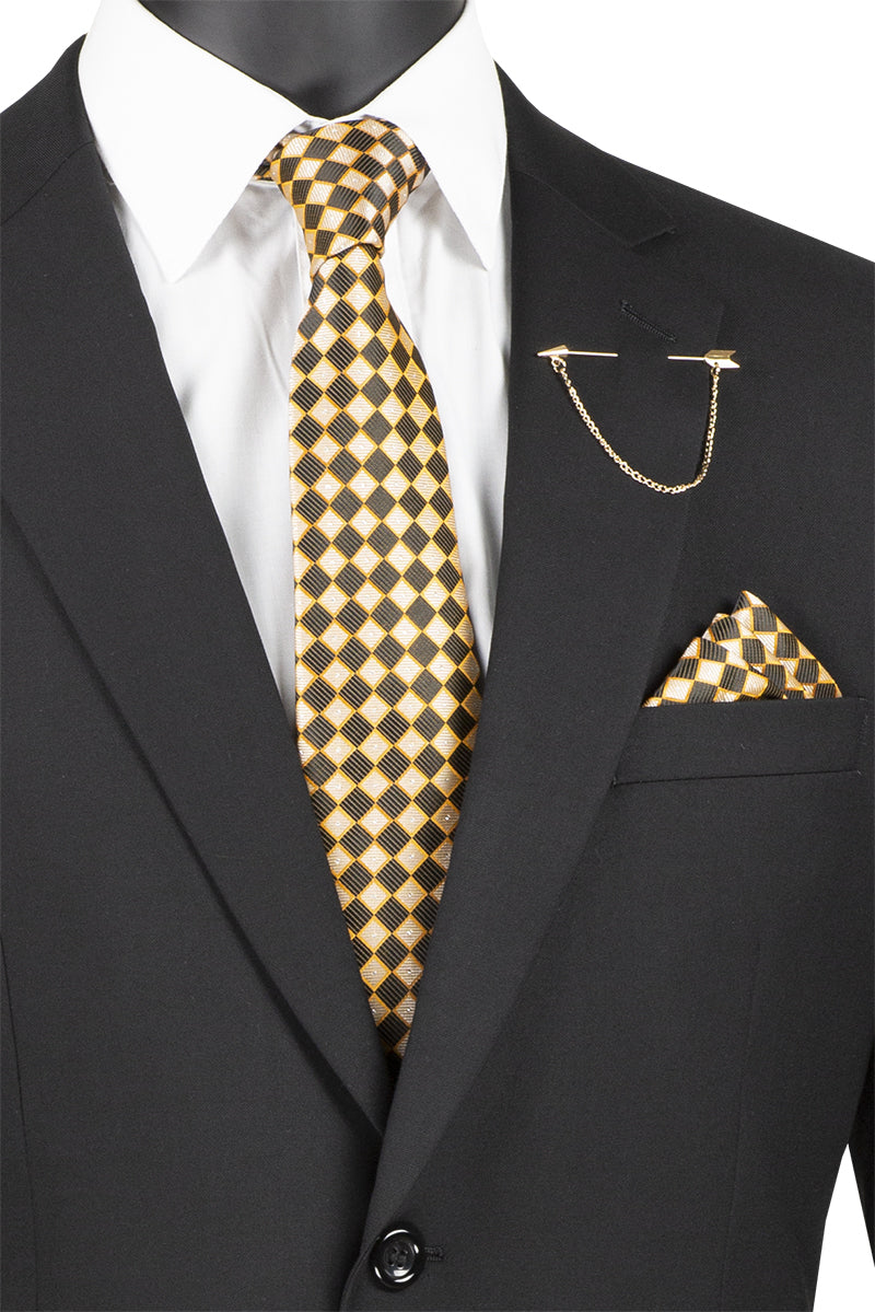 The Crowned Craft 2 Pcs Suit with Notch Lapel and Adjustable Waist