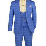 Vinci Philosophy-Glen plaid super stretch fabric 1 button design slim fit suit 3 pcs style SV1W-1