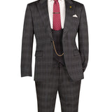 Vinci Philosophy-Glen plaid super stretch fabric 1 button design slim fit suit 3 pcs style SV1W-1