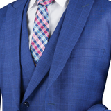 Elegant Checkered 2 Buttons Modern Fit Suit