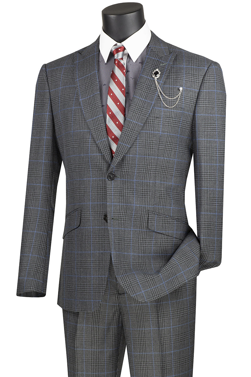 Slim Fit Suit with Peak Lapel and Stretch Armhole