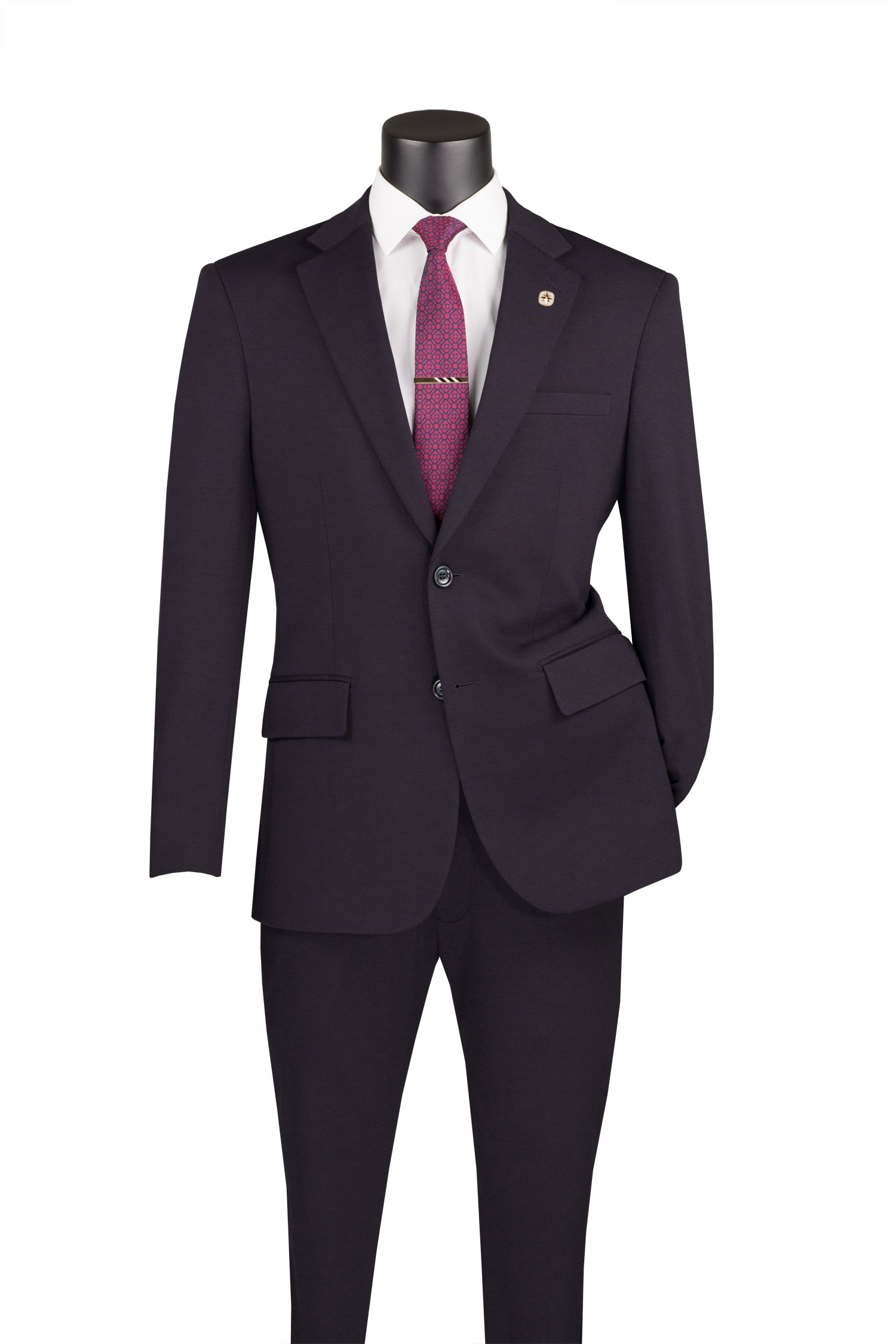 Single Breasted 2 Buttons Solid Color Suit Style