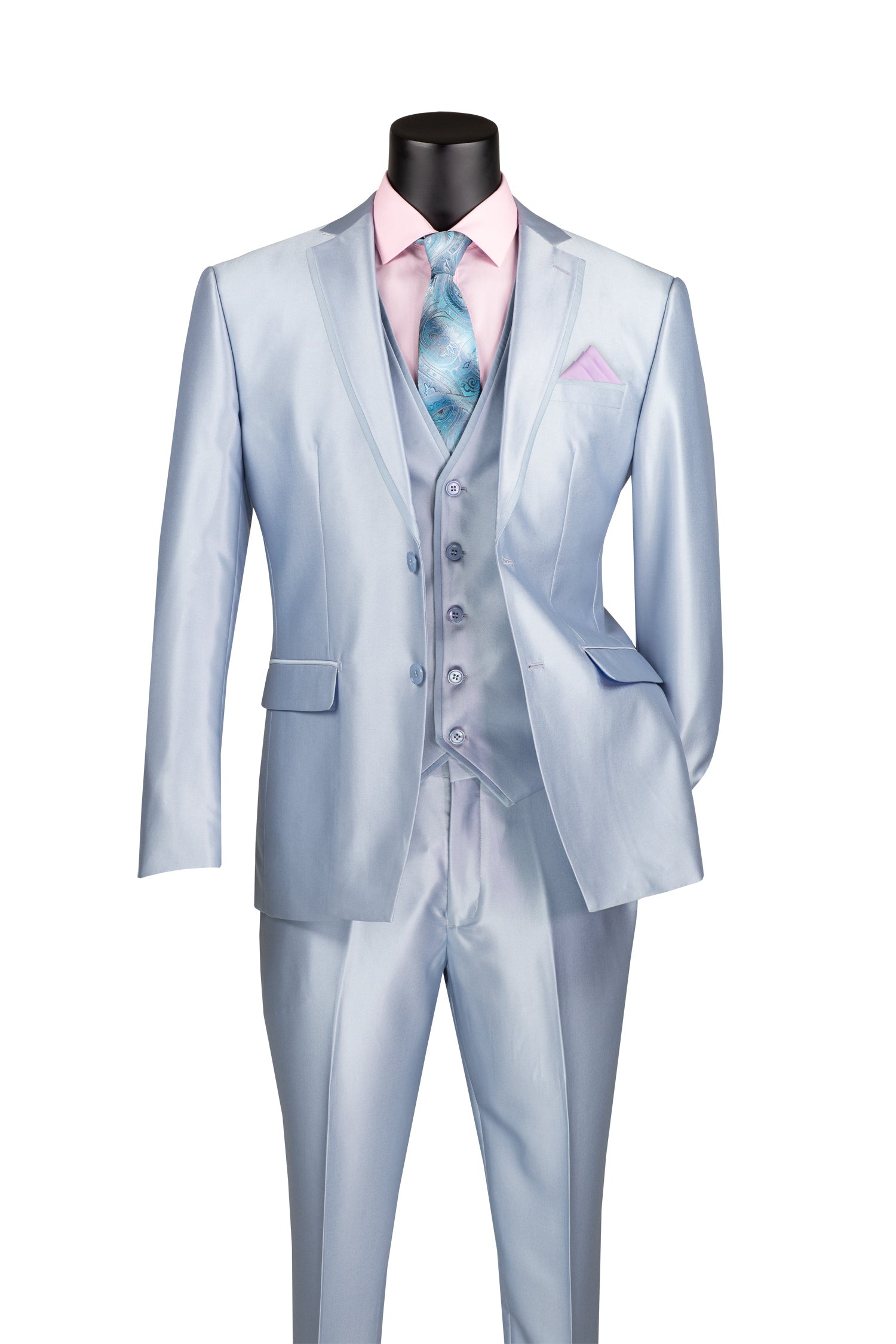 Slim Fit 3 Pcs Fancy Suit