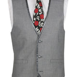 Slim Fit Vested Textured Solid Trimmed Lapel Suit for Men