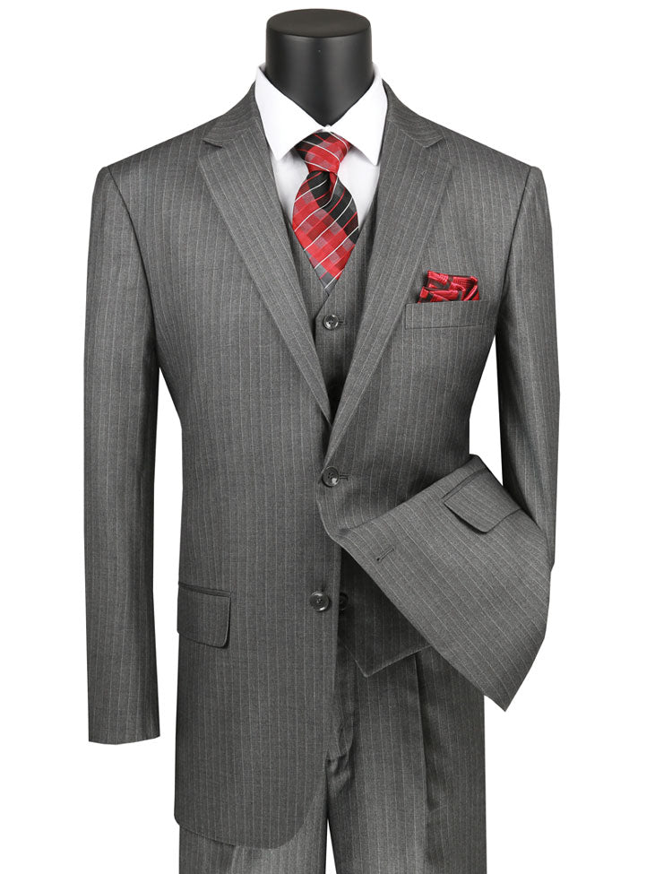 Executive Edge Classic Wool 3 Piece Pin stripes suit