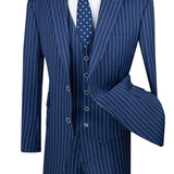 Single Breasted  3pcs Vested Suit with Peak Lapel