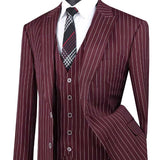 Single Breasted  3pcs Vested Suit with Peak Lapel