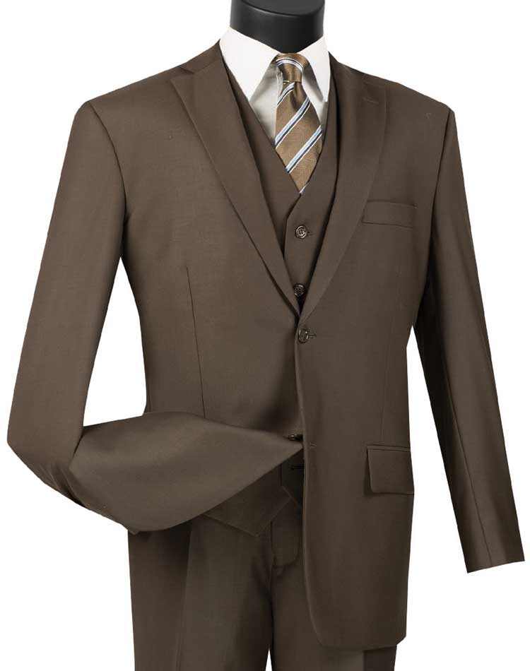 Classic 3 Pieces Vested Solid Suit