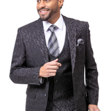 Rich Textured Solid Tone-on-Tone 3-Piece Suit