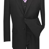 Executive Edge Classic Wool 3 Piece Pin stripes suit